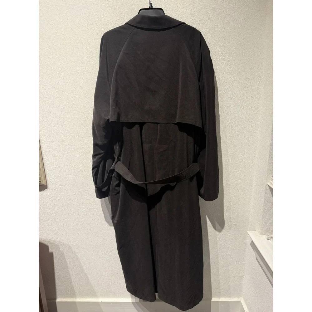 Vintage 90s Chaps Ralph Lauren Mens 44L Microfiber Belted Trench‎ Coat Jacket